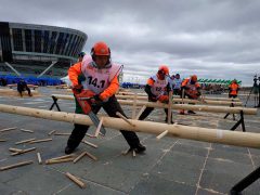 Лесоруб 2018 Обрезка сучьев Husqvarna 572XP бензопилы Чемпионат России